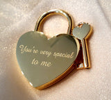 Personalised Engraved 45mm Gold Heart Personalised Padlock - GiftedinDesign
