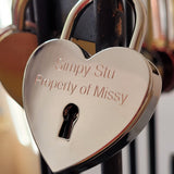 Personalised Engraved Silver Heart Padlock