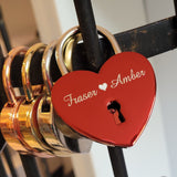 Personalised Engraved Red Heart Padlock