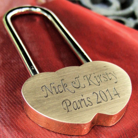 Personalised Engraved Brass One Lock Padlock (Medium - 48mm) - GiftedinDesign