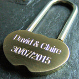 Personalised Engraved Brass One Lock Padlock (Small - 36mm) - GiftedinDesign