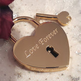Personalised Engraved 45mm Gold Heart Personalised Padlock - GiftedinDesign