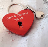 Personalised Engraved 45mm Red Heart Padlock - GiftedinDesign