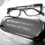 Personalised Engraved Chrome Metal Glasses / Spectacles Case - GiftedinDesign