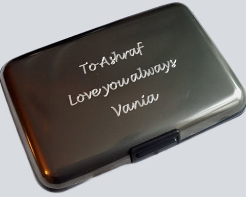 Personalised Engraved Metal Credit Card Holder Case - GiftedinDesign