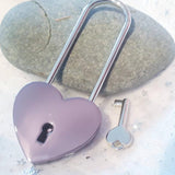 Personalised Engraved Purple Heart Padlock (Long Shackle)