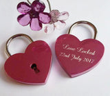 Personalised Engraved 45mm Pink Heart Padlock - GiftedinDesign