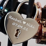 Personalised Engraved Gold Heart Padlock