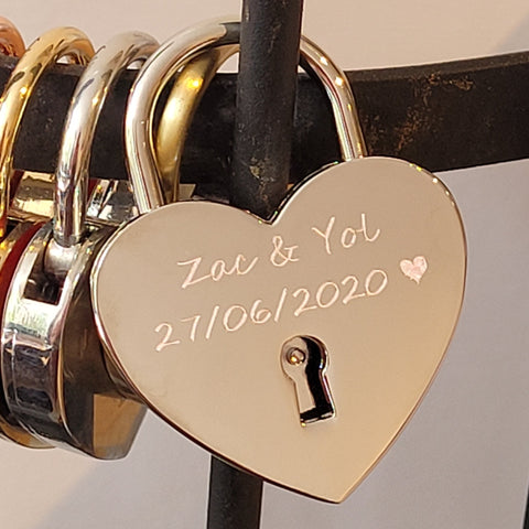 Personalised Engraved Silver Heart Padlock