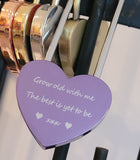 Personalised Engraved Purple Heart Padlock (Long Shackle)