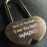 Personalised Engraved Brass One Lock Padlock (Medium - 48mm) - GiftedinDesign