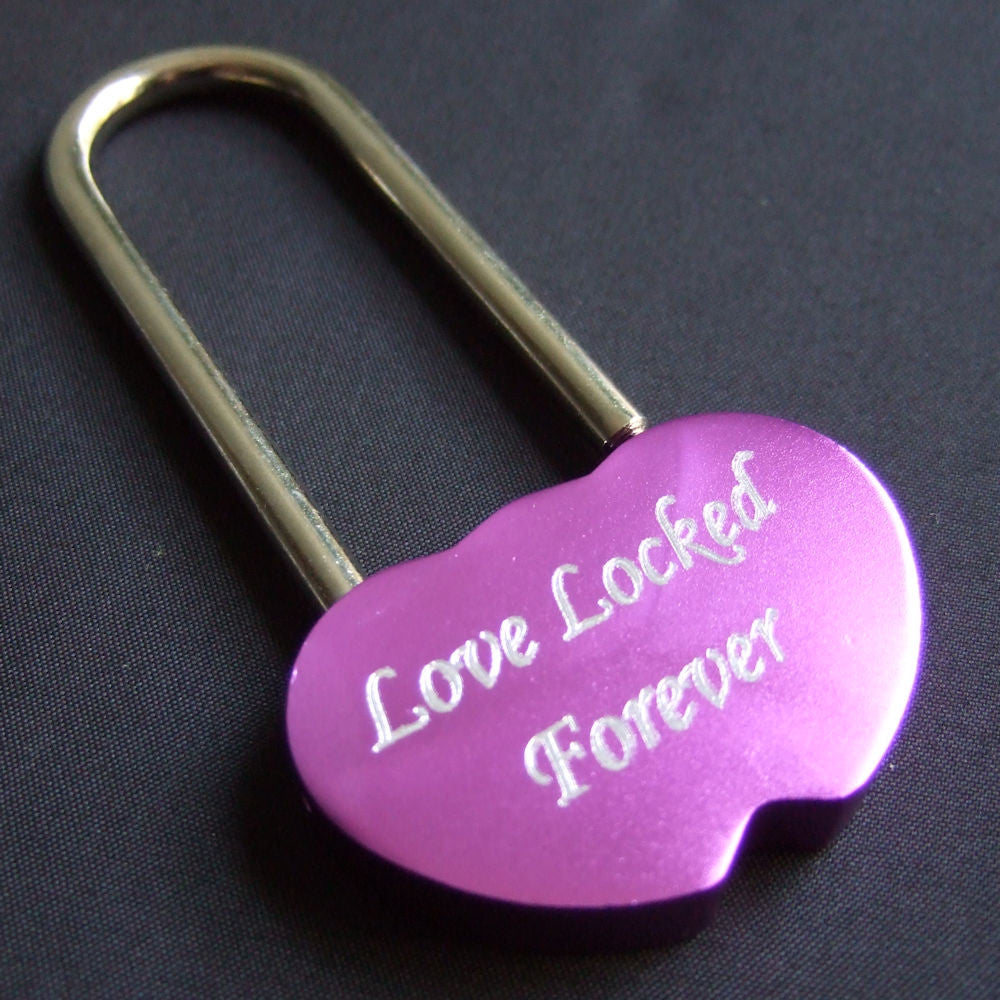 Personalised Engraved Purple Love Lock Padlock/ Custom Locks UK