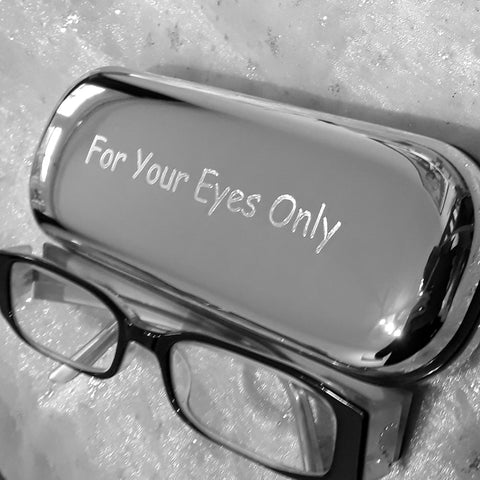 Personalised Engraved Chrome Metal Glasses / Spectacles Case