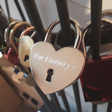 Personalised Engraved 45mm Gold Heart Personalised Padlock - GiftedinDesign