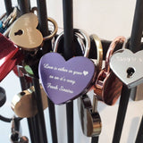 Personalised Engraved 45mm Purple Heart Padlock - GiftedinDesign