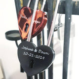 Personalised Engraved Black Heart Padlock (Long Shackle)