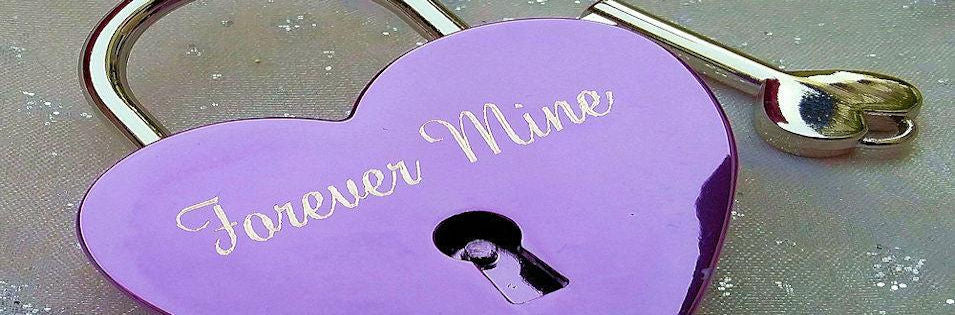 Engraved Purple Lovelock Padlock